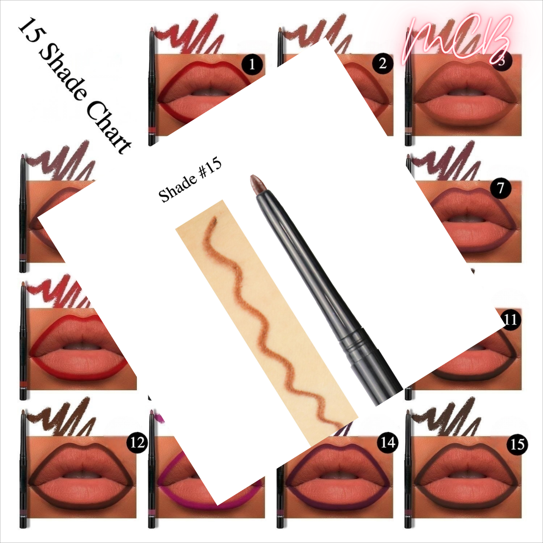 Private Label Natural Ingredient Lip Liner | Vitamin-Infused, Jojoba Oil – OEM/ODM Black Tube Shade 15