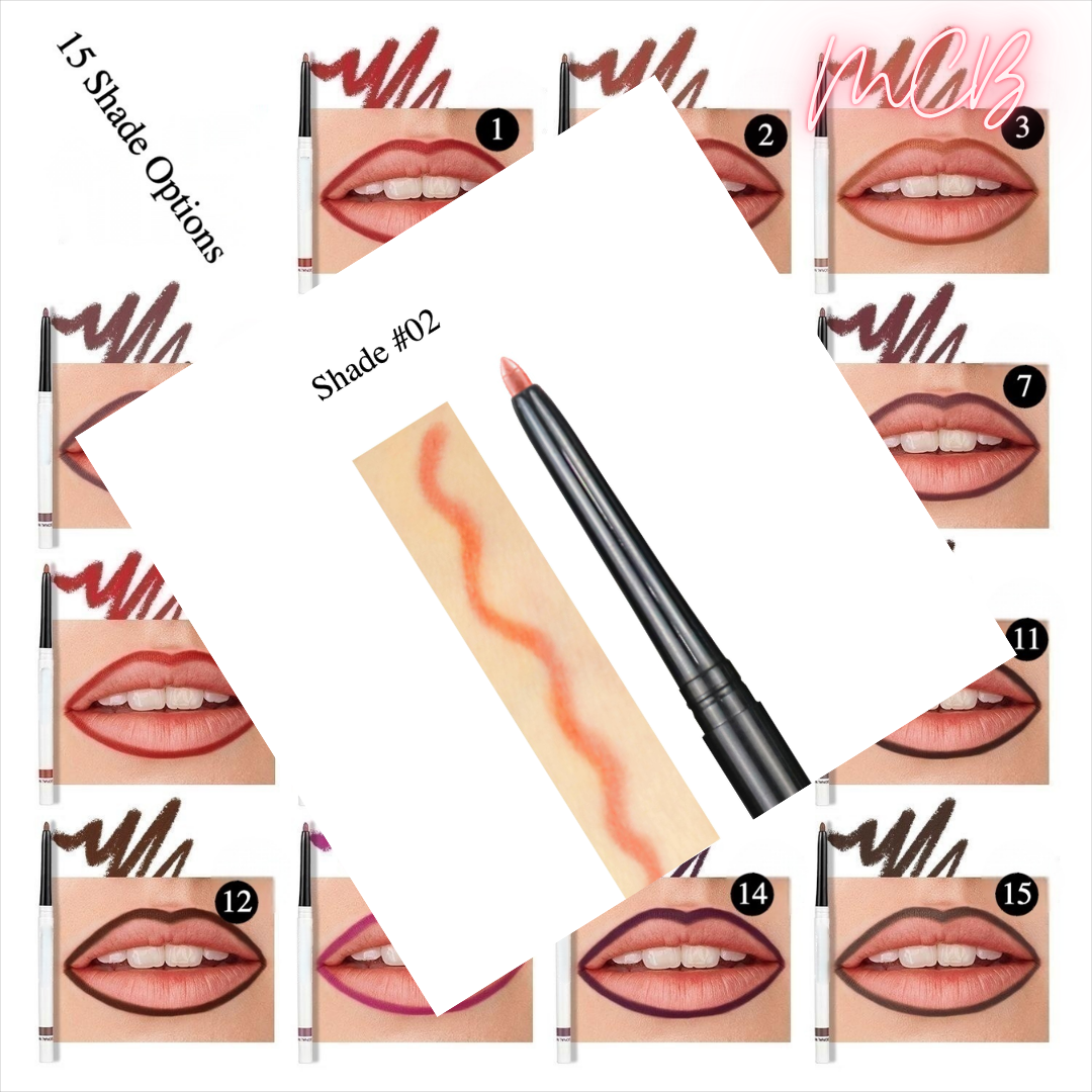 Private Label Natural Ingredient Lip Liner | 15 Shades, Vitamin-Infused, Jojoba Oil – OEM/ODM White Tube -Shade 02