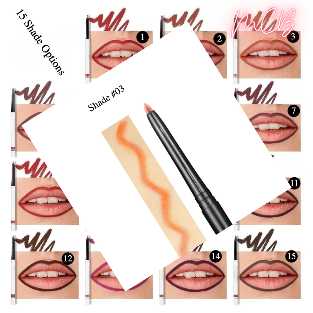 Private Label Natural Ingredient Lip Liner | 15 Shades, Vitamin-Infused, Jojoba Oil – OEM/ODM White Tube -Shade 03