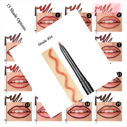 Private Label Natural Ingredient Lip Liner | 15 Shades, Vitamin-Infused, Jojoba Oil – OEM/ODM White Tube -Shade 04