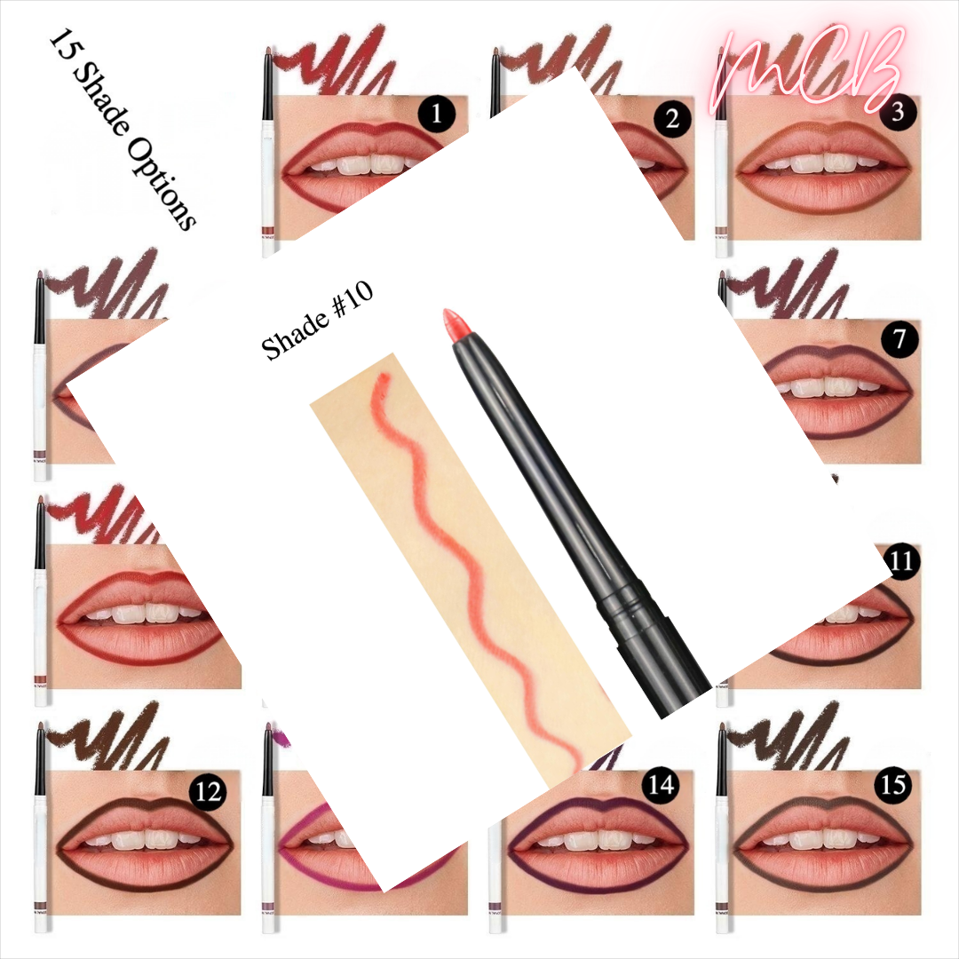 Private Label Natural Ingredient Lip Liner | 15 Shades, Vitamin-Infused, Jojoba Oil – OEM/ODM White Tube -Shade 10