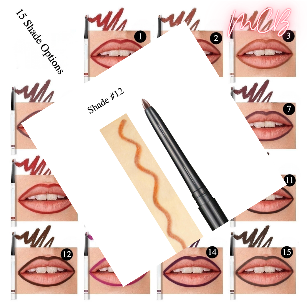 Private Label Natural Ingredient Lip Liner | 15 Shades, Vitamin-Infused, Jojoba Oil – OEM/ODM White Tube -Shade 12