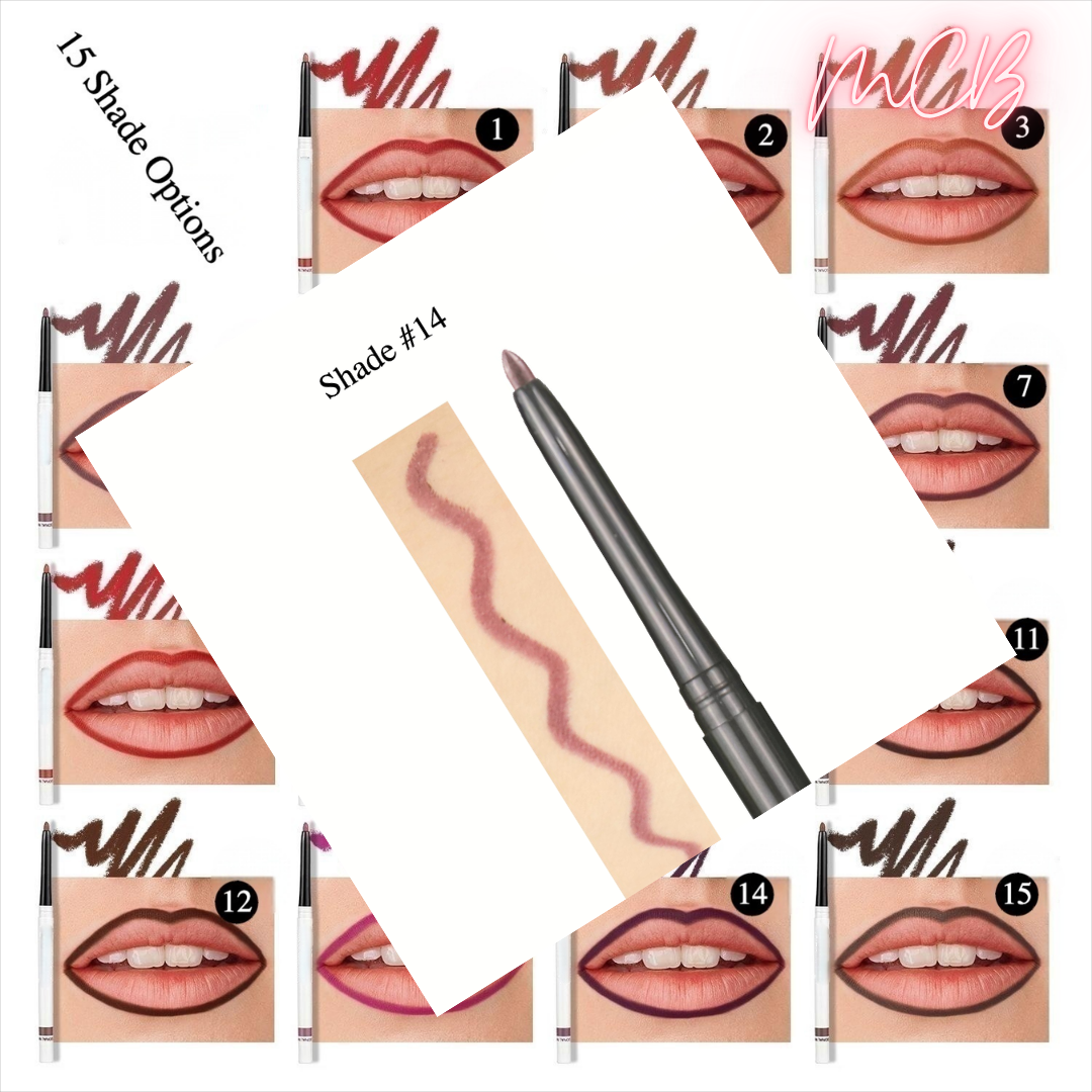 Private Label Natural Ingredient Lip Liner | 15 Shades, Vitamin-Infused, Jojoba Oil – OEM/ODM White Tube -Shade 14