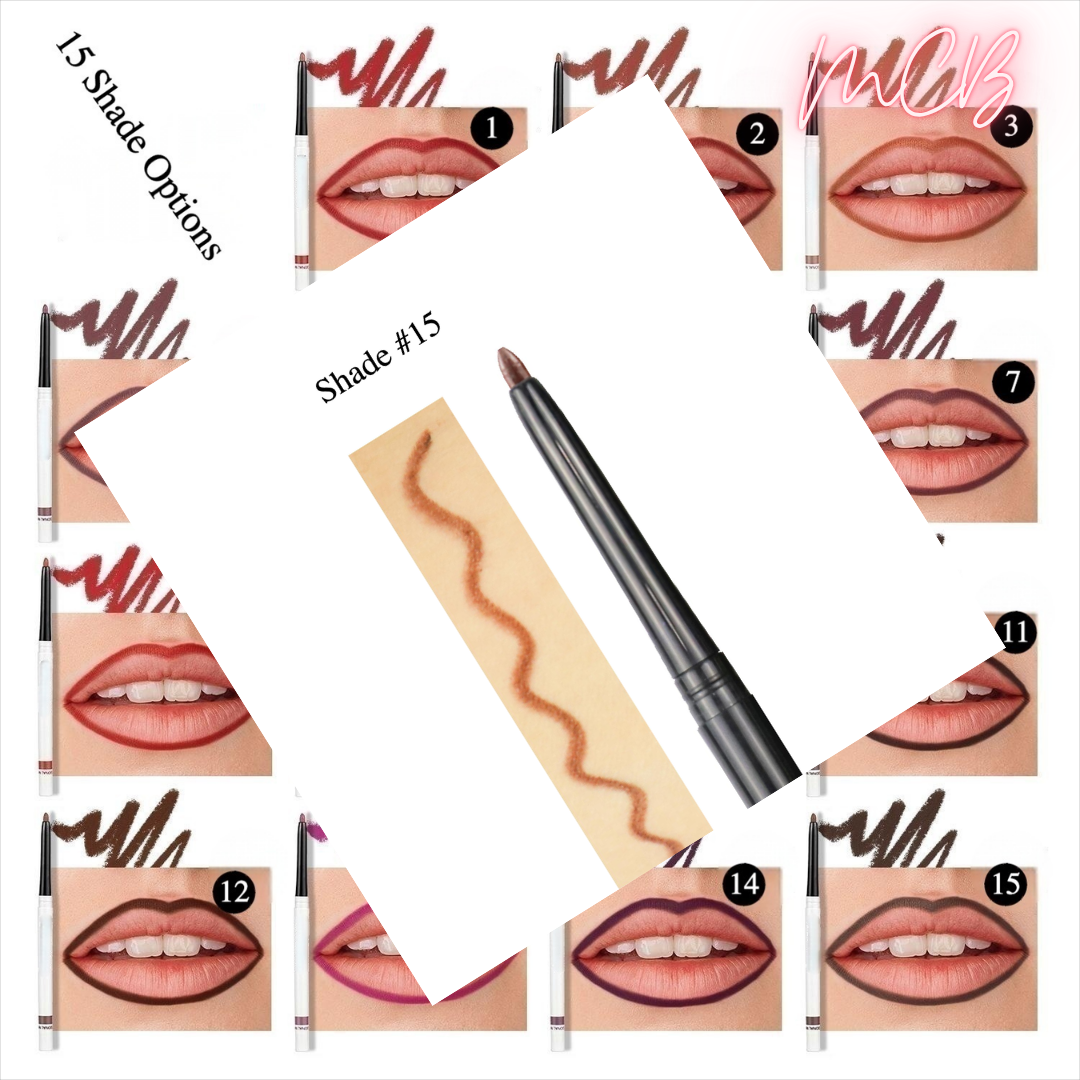 Private Label Natural Ingredient Lip Liner | 15 Shades, Vitamin-Infused, Jojoba Oil – OEM/ODM White Tube -Shade 15
