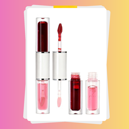 Private Label Natural Double-ended 2-in-1 Peel-off Lip Gloss & Lip Oil