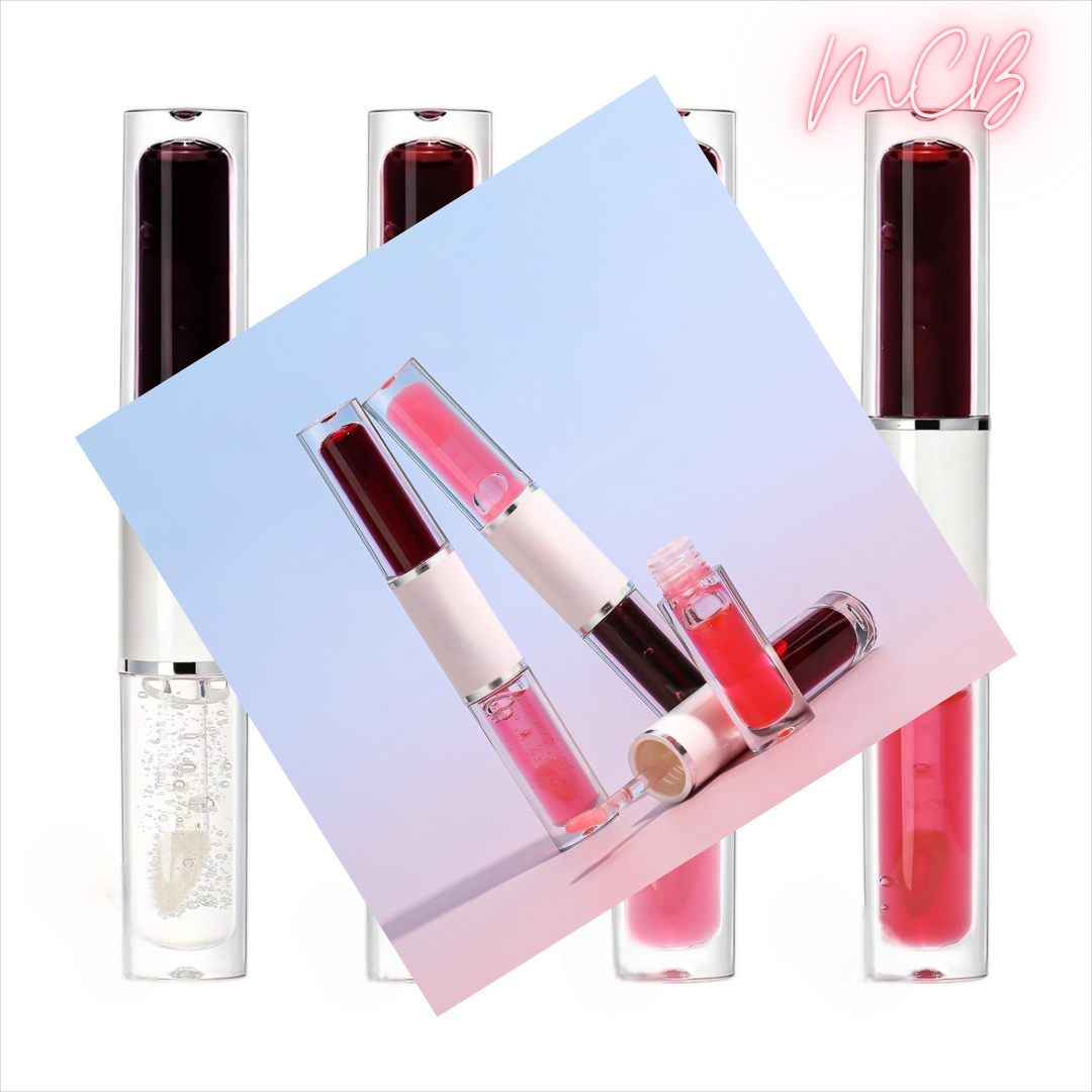 Private Label Natural Double-ended 2-in-1 Peel-off Lip Gloss & Lip Oil