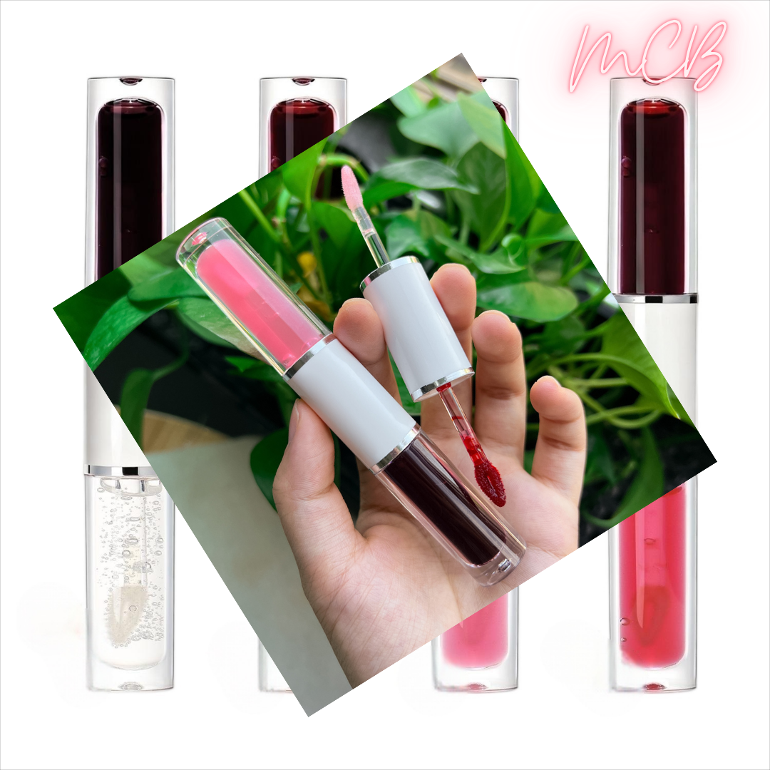 Private Label Natural Double-ended 2-in-1 Peel-off Lip Gloss & Lip Oil
