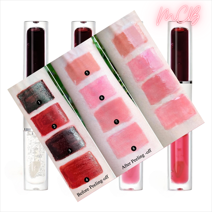 Private Label Natural Double-ended 2-in-1 Peel-off Lip Gloss & Lip Oil Shades Chart