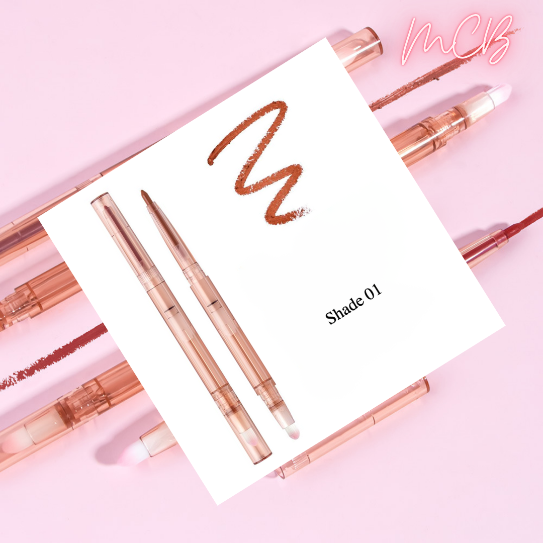 XHZSM-MLG119 Private Label Natural Double-ended Rotating Lip Liner With Lip Brush Shade 01