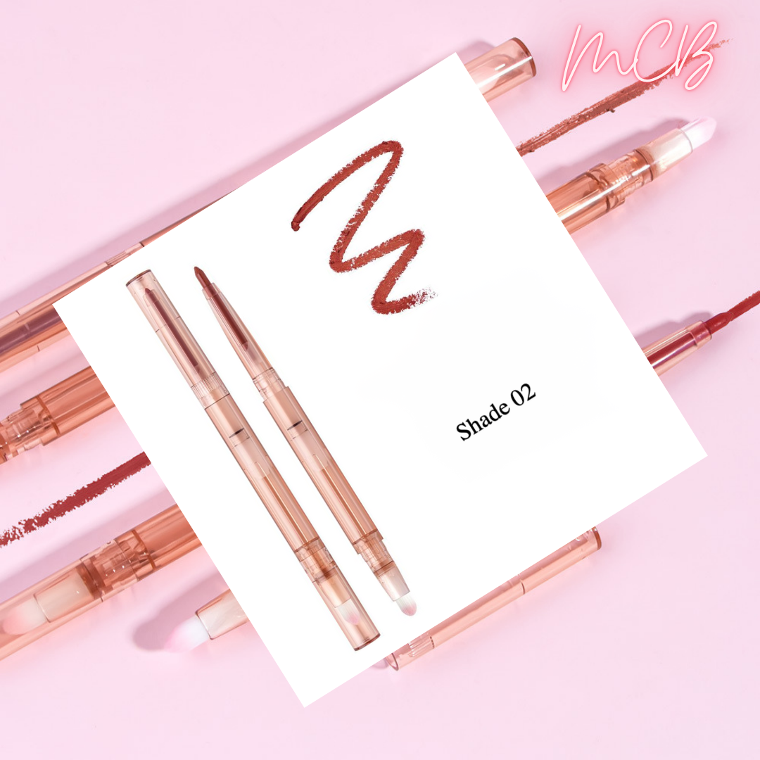 XHZSM-MLG119 Private Label Natural Double-ended Rotating Lip Liner With Lip Brush Shade 02