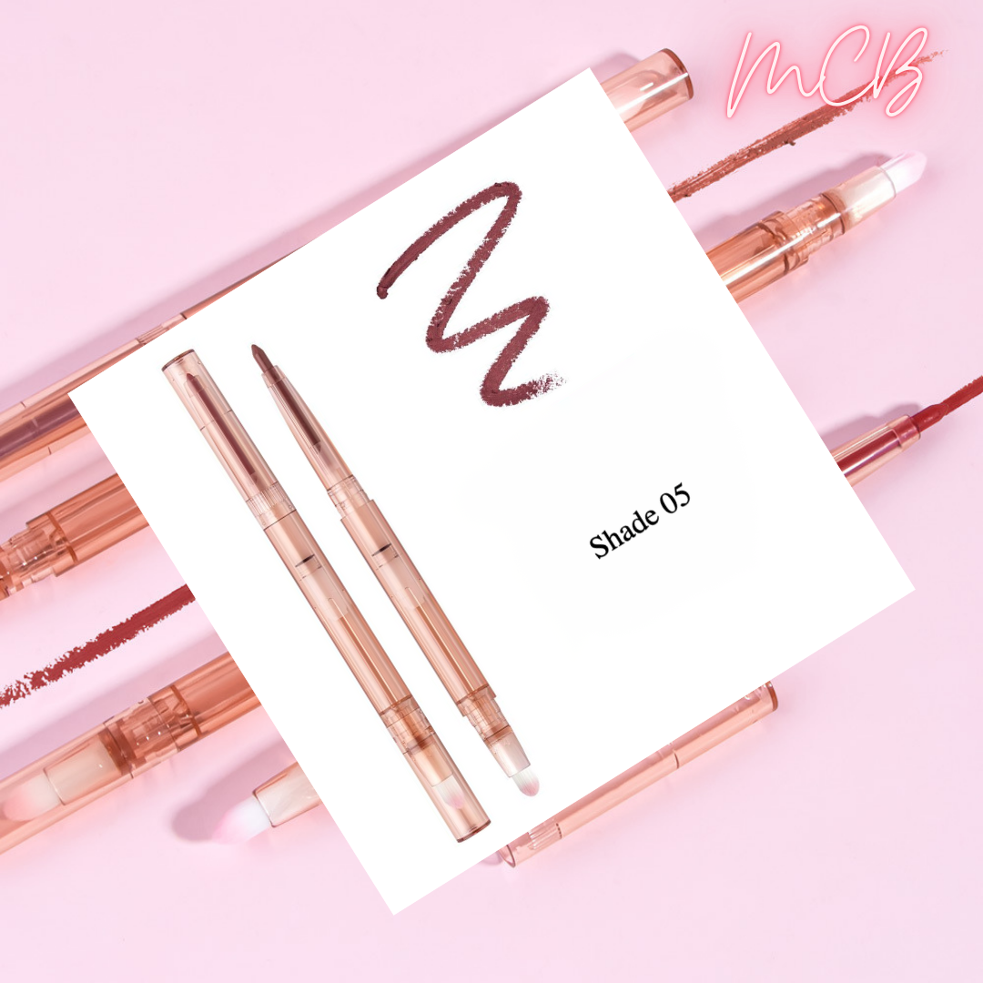 XHZSM-MLG119 Private Label Natural Double-ended Rotating Lip Liner With Lip Brush Shade 05