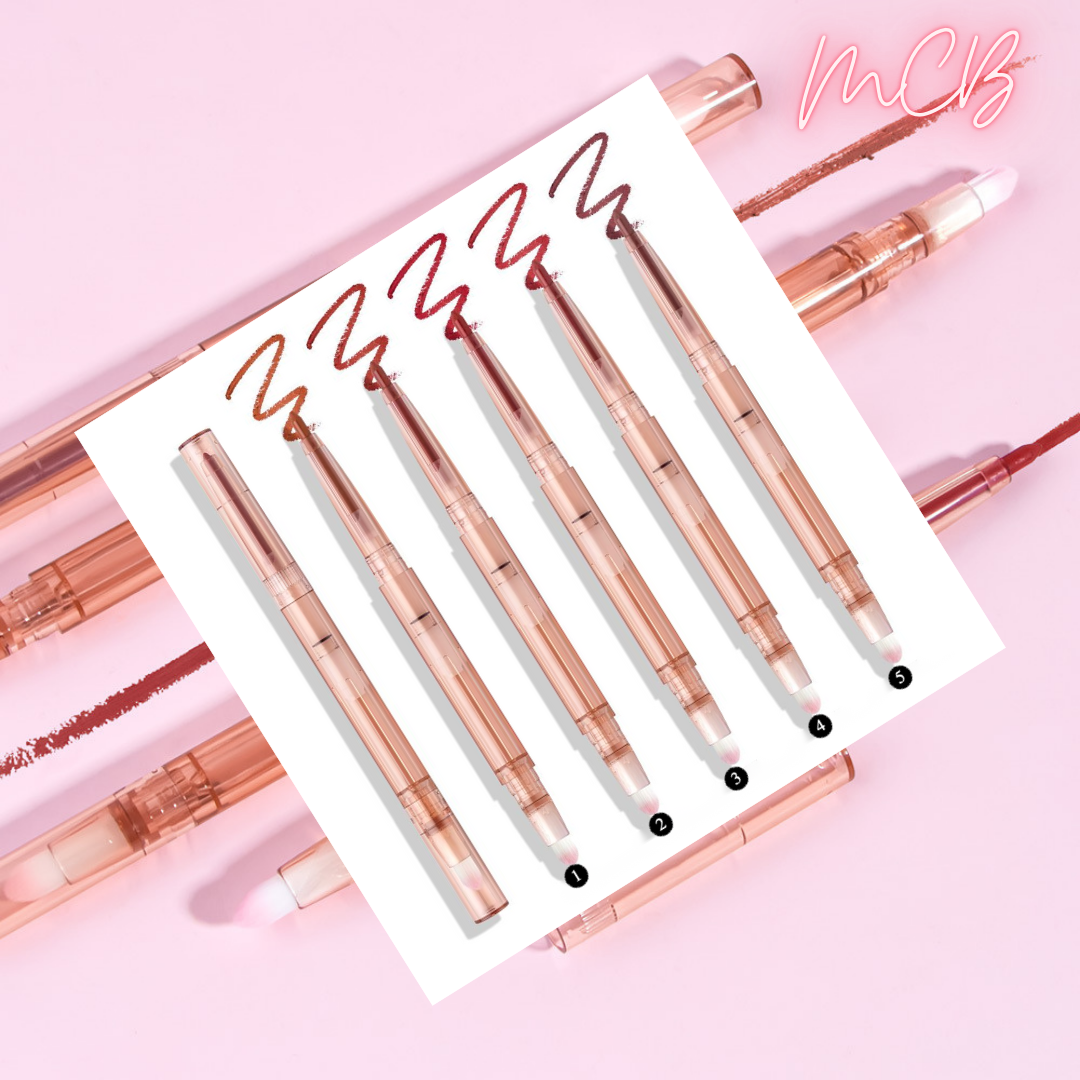 Private Label Double-Ended Rotating Lip Liner with Blending Brush Shade Chart