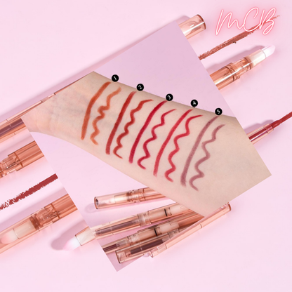 XHZSM-MLG119 Private Label Natural Double-ended Rotating Lip Liner With Lip Brush Shade Chart