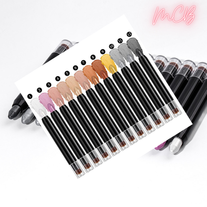 Private Label Natural 12-Color Dual-Ended Highlighter Pen Shade chart