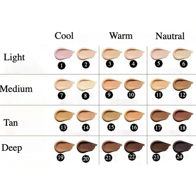 Private Label Natural 24-Color Concealer Pen Shade Chart