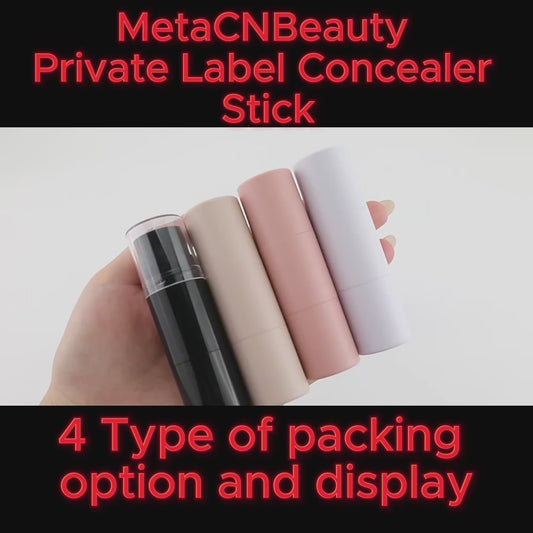 MetaCNBeauty Private Label Concealer Stick In 4 type of Packing option video display
