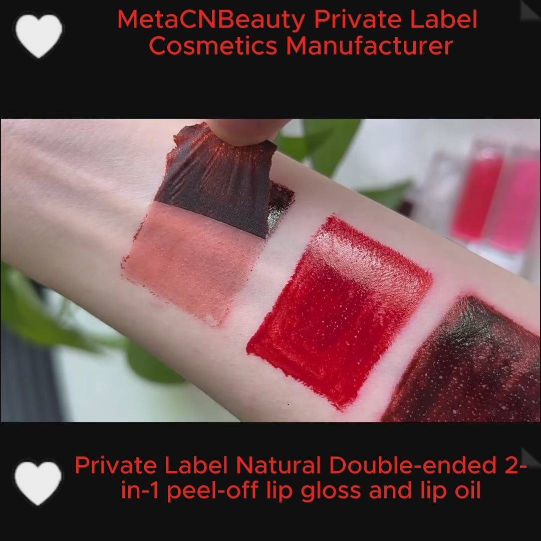 Private Label Natural Double-ended 2-in-1 Peel-off Lip Gloss & Lip Oil