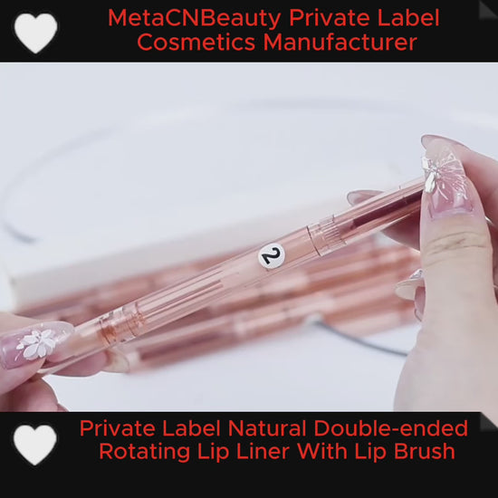 Private Label Double-Ended Rotating Lip Liner with Blending Brush