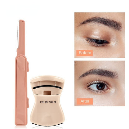 Portable eyelash curler + eyebrow trimmer set