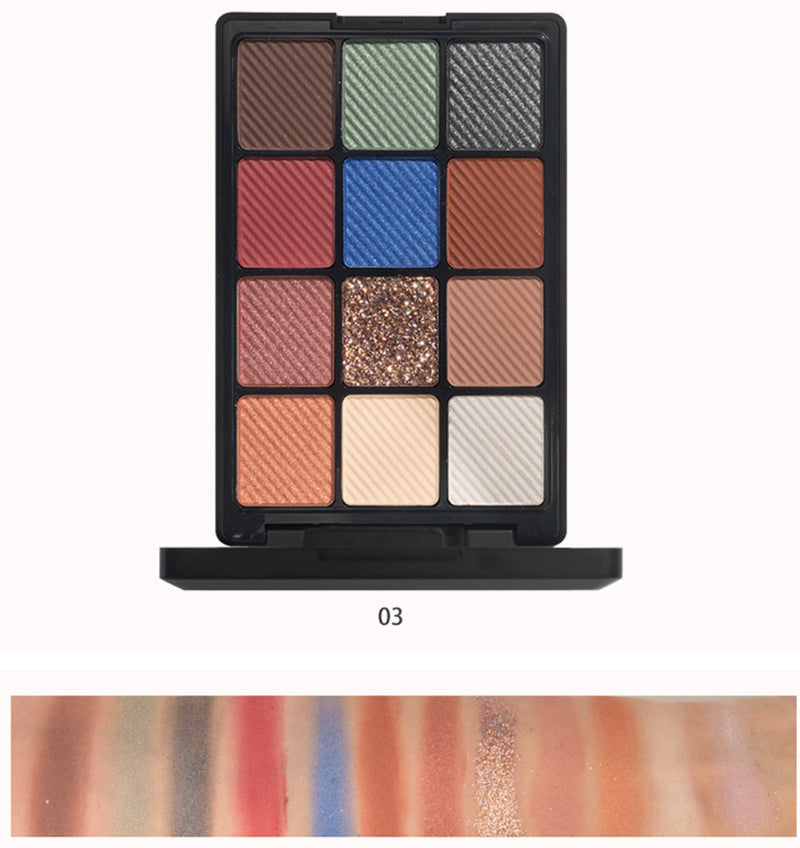 No Logo Pearlescent Matte 12 Colors Eyeshadow Palette