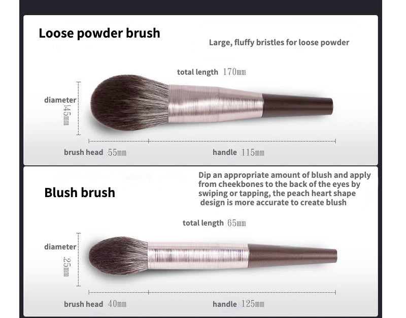 Fine bionic fiber hair makeup brushes