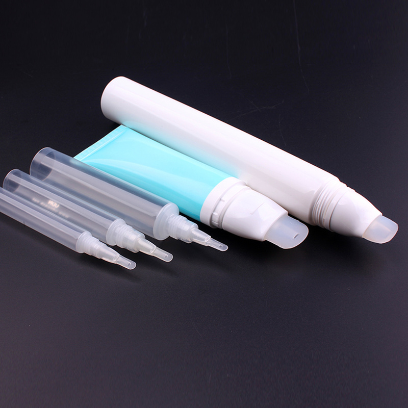 customized plastic tube with brush applicator, transparent silicone brush tube