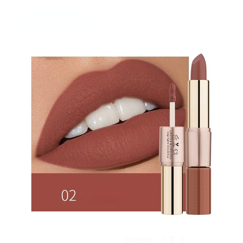 Two-in-one non-stick velvet matte lip gloss lipstick