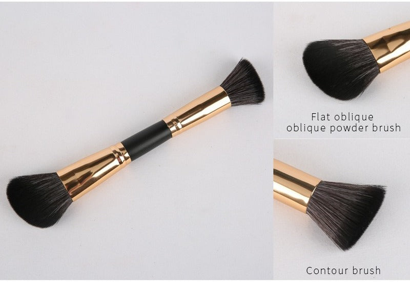 10 double-ended makeup brushes