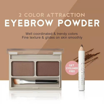 Eyebrow brush + eyebrow pencil + eyebrow powder waterproof two-color eyebrow powder set