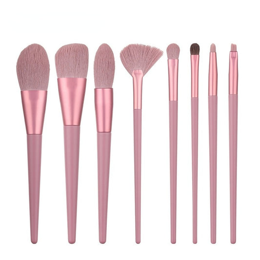 Set of eight makeup brushes