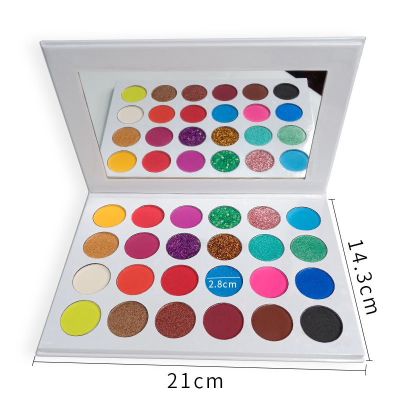 24 Colors Matte + Pearlescent + Fluorescent + Luminous Eyeshadow Palette