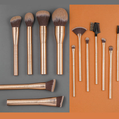 Rose Gold 20 Biomimetic Fiber Hair Makeup Brush Set