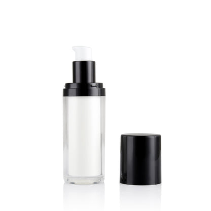 Black and white cylindrical bottle Vacuum cosmetic bottle
