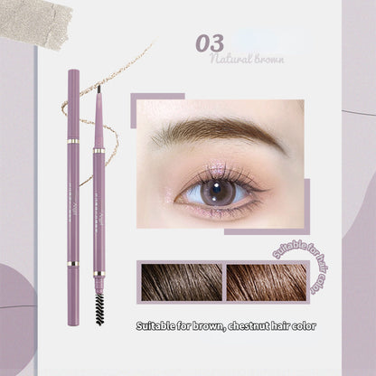 Triangle head ultra-fine non-dizzy makeup lasting waterproof double-head eyebrow pencil