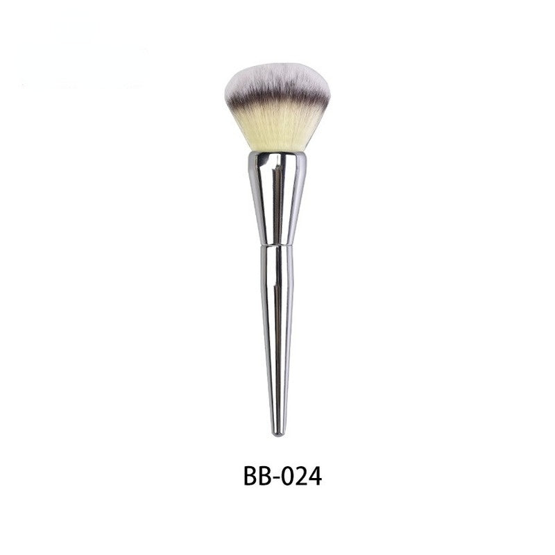 Nylon Bristle Powder Blush Brush with Metal Handle