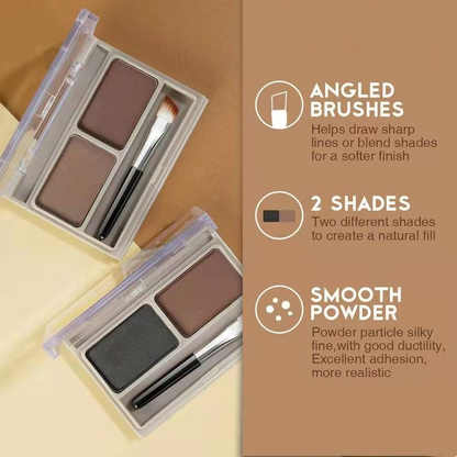 Eyebrow brush + eyebrow pencil + eyebrow powder waterproof two-color eyebrow powder set