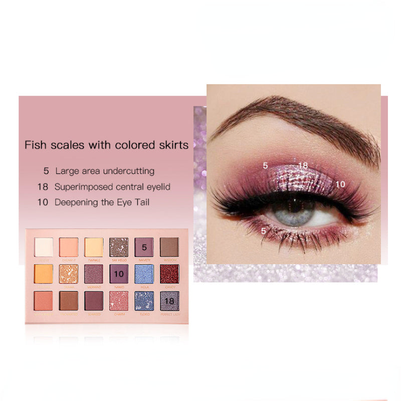 18-color matte pearl burst eyeshadow palette